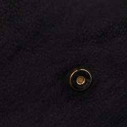 Pre Owned Carolina Herrera Black Nubuck and Leather Chain Flap Shoulder Bag