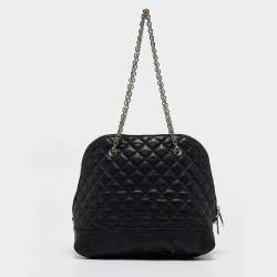Carolina Herrera Quilted Leather Logo Chain Satchel