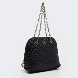 Carolina Herrera Quilted Leather Logo Chain Satchel