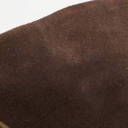 Carolina Herrera Burgundy/Brown Leather Camelot Top Handle Bag