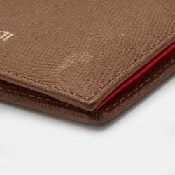 Carolina Herrera Brown Leather CHHC Bifold Wallet