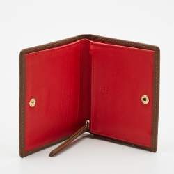 Carolina Herrera Brown Leather CHHC Bifold Wallet