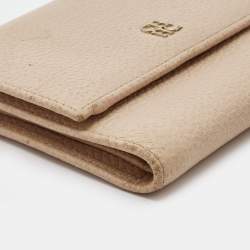 Carolina Herrera Peach Leather Logo Trifold Wallet