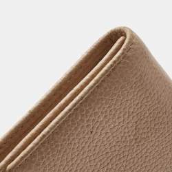 Carolina Herrera Peach Leather Logo Trifold Wallet
