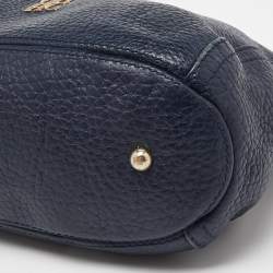 Carolina Herrera Navy Blue Leather Chain Shoulder Bag