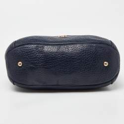 Carolina Herrera Navy Blue Leather Chain Shoulder Bag
