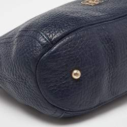 Carolina Herrera Navy Blue Leather Chain Shoulder Bag