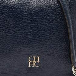 Carolina Herrera Navy Blue Leather Chain Shoulder Bag