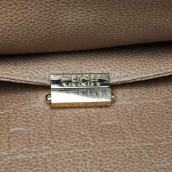Carolina Herrera Beige Leather Minuetto Flap Top Handle Bag
