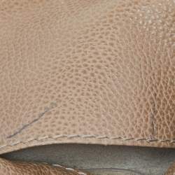 Carolina Herrera Beige Leather Minuetto Flap Top Handle Bag