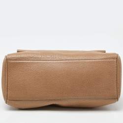 Carolina Herrera Beige Leather Minuetto Flap Top Handle Bag