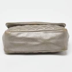 Carolina Herrera Grey Quilted Leather Chain Crossbody Bag