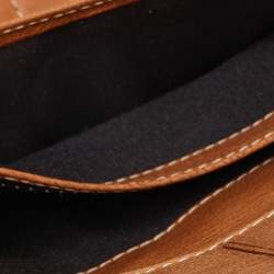 Carolina Herrera Brown Monogram Embossed Leather Trifold Continental Wallet