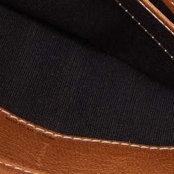 Carolina Herrera Brown Monogram Embossed Leather Trifold Continental Wallet