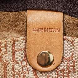 Carolina Herrera Bronze Monogram Leather Large Andy Boston Bag