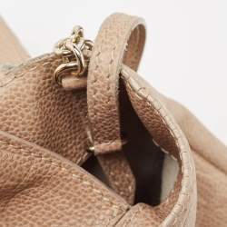 Carolina Herrera Beige Leather Minuetto Flap Top Handle Bag