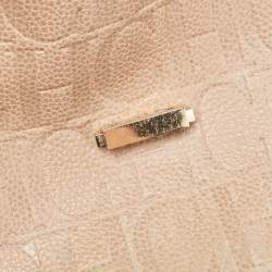 Carolina Herrera Beige Leather Minuetto Flap Top Handle Bag