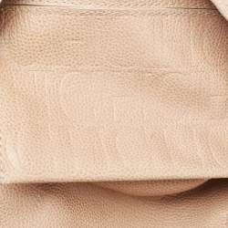 Carolina Herrera Beige Leather Minuetto Flap Top Handle Bag