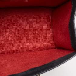 Carolina Herrera Black Monogram Embossed Leather Carry on Shoulder Bag