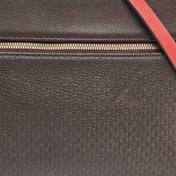 Carolina Herrera Brown/Red Monogram Coated Canvas and Leather Inro Crossbody Bag