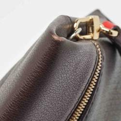 Carolina Herrera Brown/Red Monogram Coated Canvas and Leather Inro Crossbody Bag