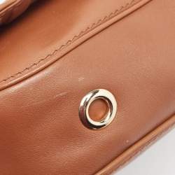 Pre Owned Carolina Herrera Brown Leather New Baltazar Flap Shoulder Bag