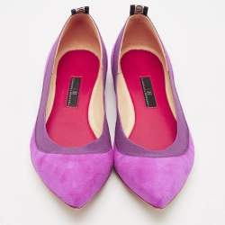 Carolina Herrera Purple Suede Pointed Toe Ballet Flats Size 37