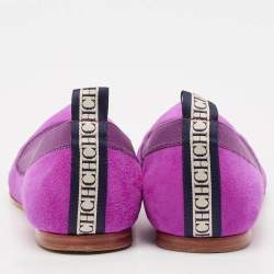 Carolina Herrera Purple Suede Pointed Toe Ballet Flats Size 37