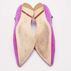 Carolina Herrera Purple Suede Pointed Toe Ballet Flats Size 37