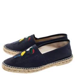 Pre Owned Carolina Herrera Blue Canvas Espadrilles Size 41