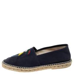 Pre Owned Carolina Herrera Blue Canvas Espadrilles Size 41