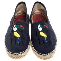 Pre Owned Carolina Herrera Blue Canvas Espadrilles Size 41