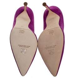 Pre Owned Carolina Herrera Pink Suede Pointed Toe Pumps Size 36
