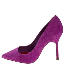 Pre Owned Carolina Herrera Pink Suede Pointed Toe Pumps Size 36