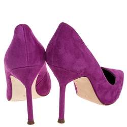 Pre Owned Carolina Herrera Pink Suede Pointed Toe Pumps Size 36