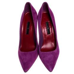 Pre Owned Carolina Herrera Pink Suede Pointed Toe Pumps Size 36
