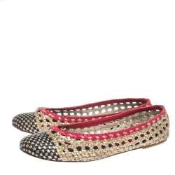 Pre Owned Carolina Herrera Woven Ballet Flats Size 39