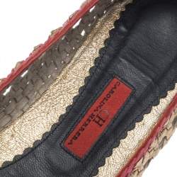 Pre Owned Carolina Herrera Woven Ballet Flats Size 39
