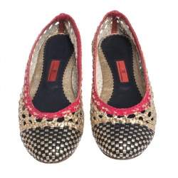 Pre Owned Carolina Herrera Woven Ballet Flats Size 39