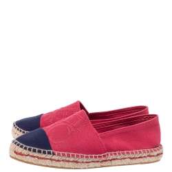 Carolina Herrera Two Tone Canvas Espadrilles Size 37