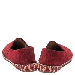 Carolina Herrera Burgundy Suede Monogram Espadrilles Sneaker Size 41