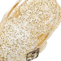 Carolina Herrera Gold Jelly Thong Sandals