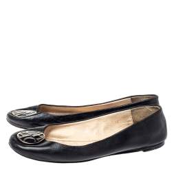 CH Carolina Herrera Black Leather Ballet Flats Size 36