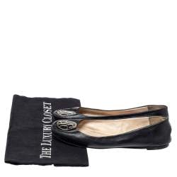 CH Carolina Herrera Black Leather Ballet Flats Size 36