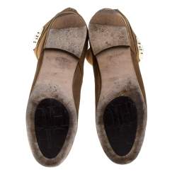 Pre Owned Carolina Herrera Brown Suede And Leather Knee Length Boots Size 39