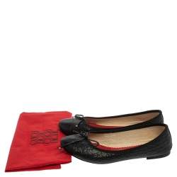 Carolina Herrera Black Leather Ballet Flats Size 40