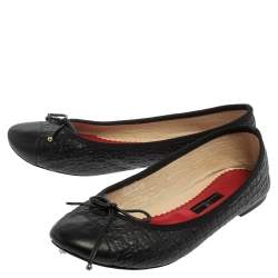 Carolina Herrera Black Leather Ballet Flats Size 40
