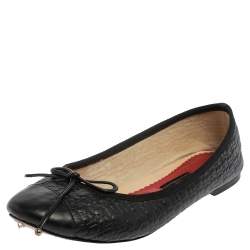 Carolina Herrera Black Leather Ballet Flats Size 40