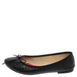 Carolina Herrera Black Leather Ballet Flats Size 40
