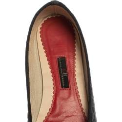 Carolina Herrera Black Leather Ballet Flats Size 40